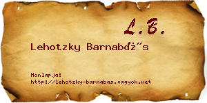 Lehotzky Barnabás névjegykártya