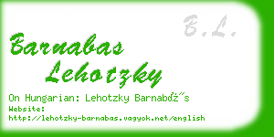 barnabas lehotzky business card